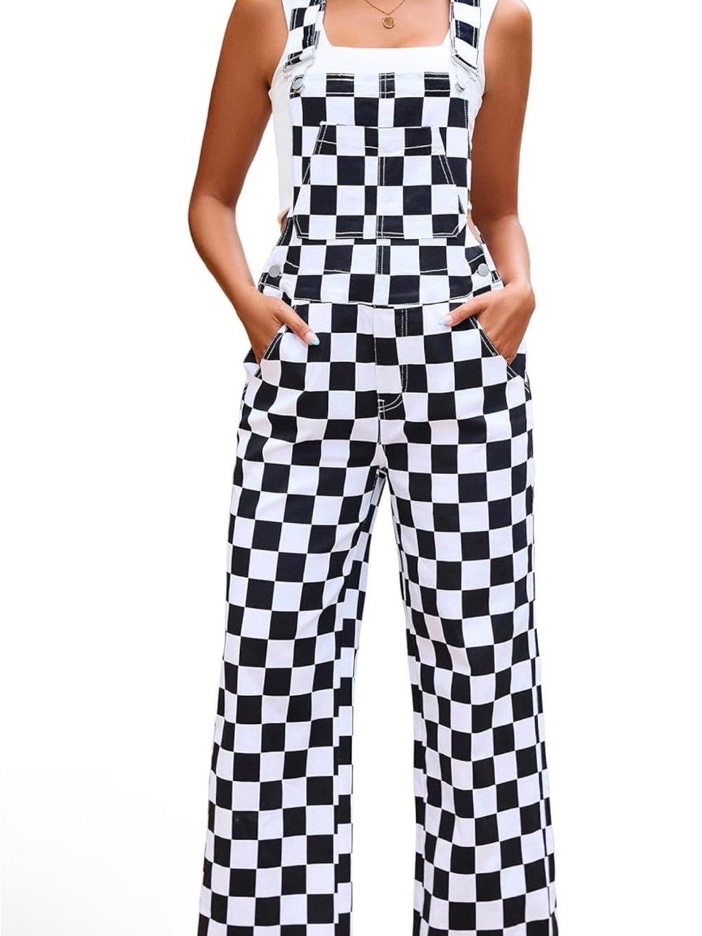 Checkerboard Wide-Leg Jumpsuit - Black & White. No Doubt. Gwen Stefani